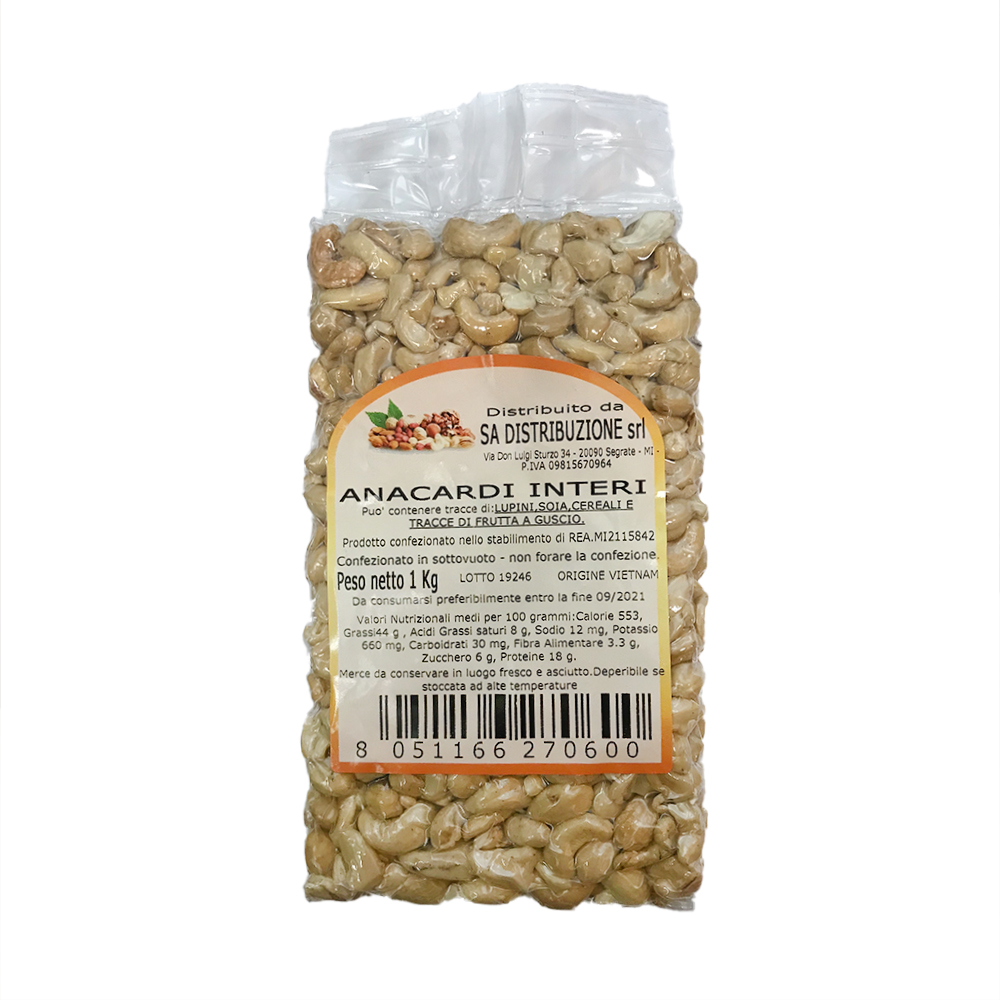 ANACARDI INTERI 1KGX10PZ 腰果